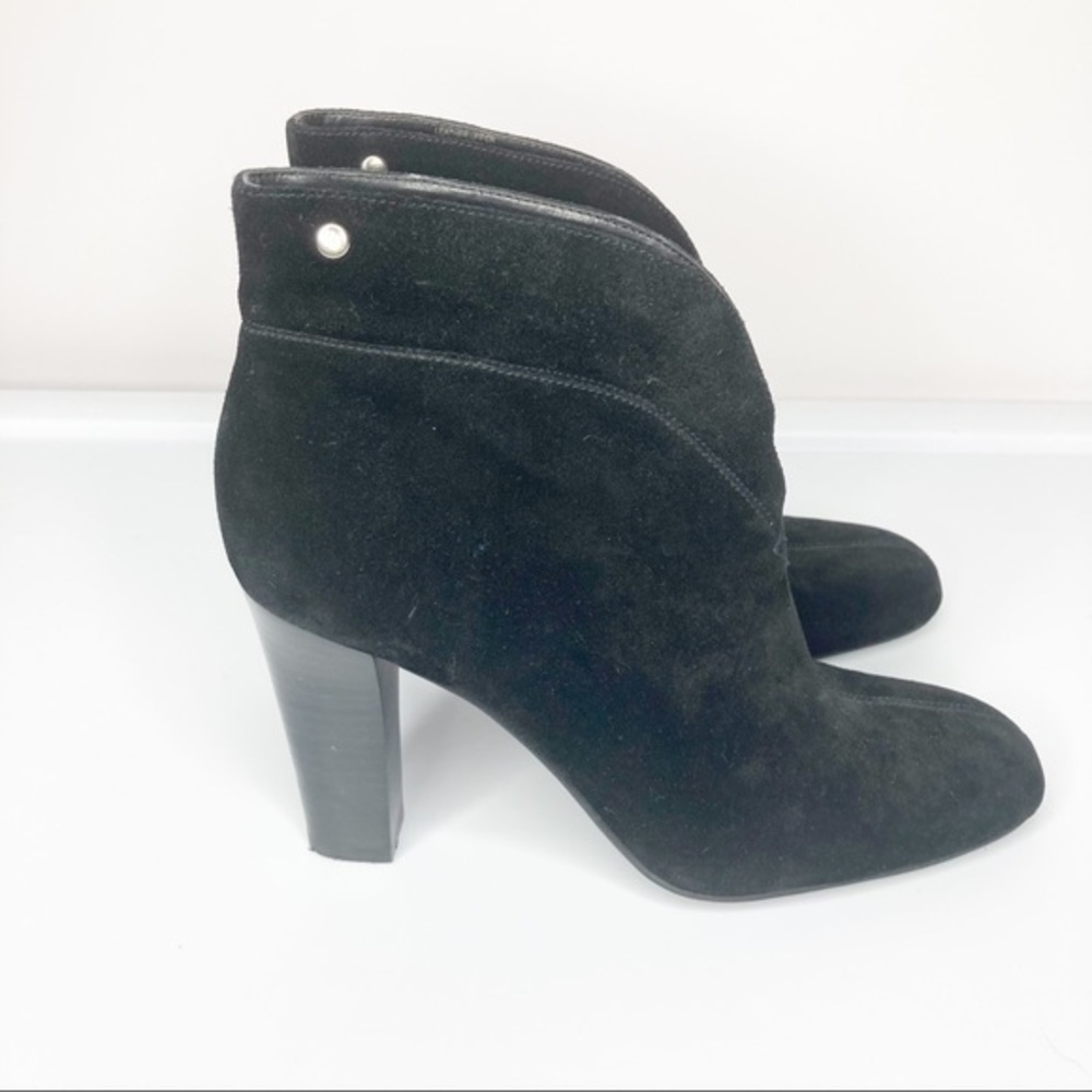 Franco Sarto Black Suede Booties Sz 8.5